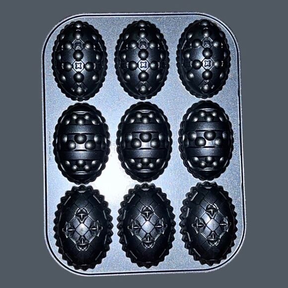 Nordic Ware Easter Egg Muffin Pan Silver Cast Aluminum - Picture 2 of 4